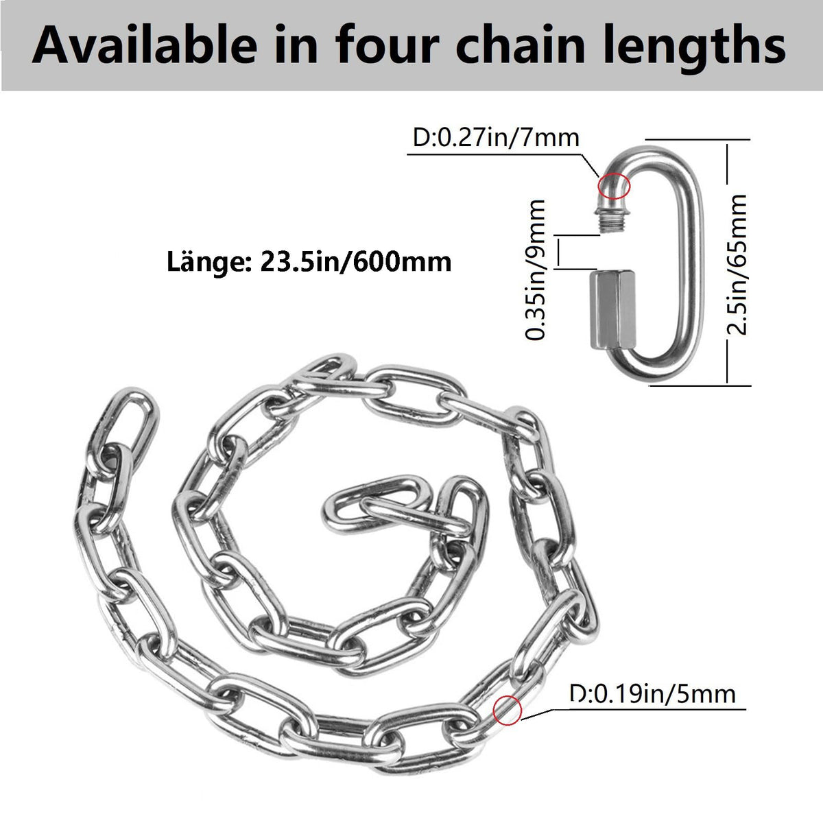 Dakzhou 0.6m Heavy-Duty Stainless Steel Chain