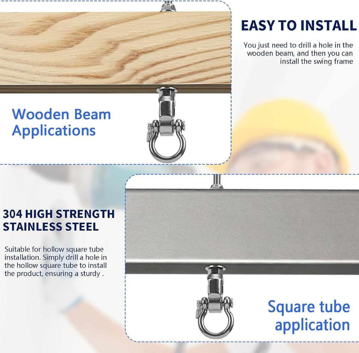 Dakzhou 360° Heavy-Duty Swing Hangers with Bearings – 1000 lbs