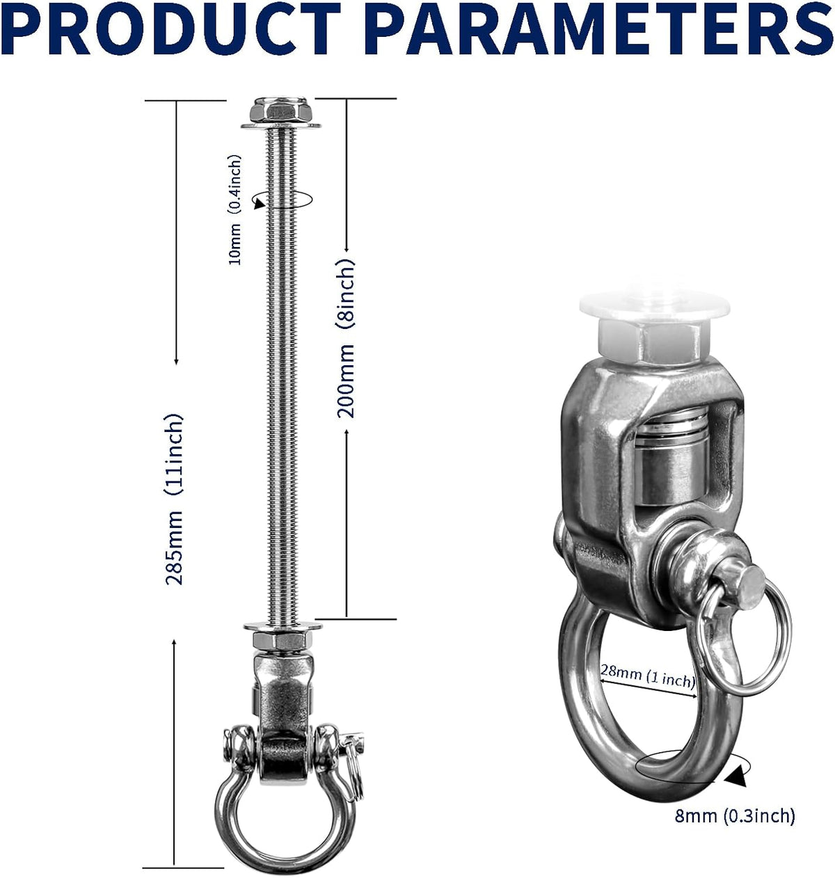 Dakzhou 360° Heavy-Duty Swing Hangers with Bearings – 1000 lbs