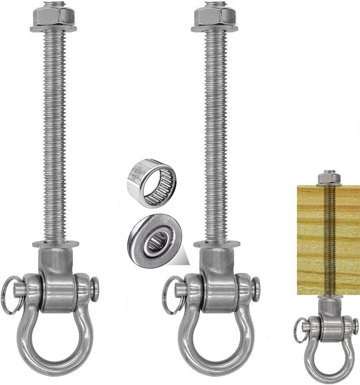 Dakzhou 180° Heavy-Duty Silent Swing Hangers (M10) – 1500 lbs