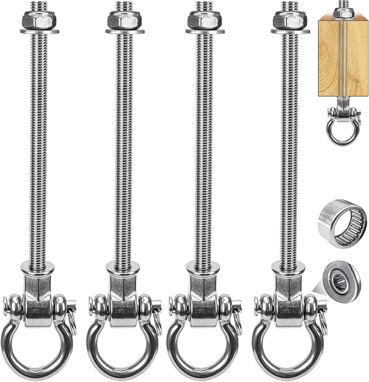 Dakzhou 180° Heavy-Duty Silent Swing Hangers (M10) – 1500 lbs