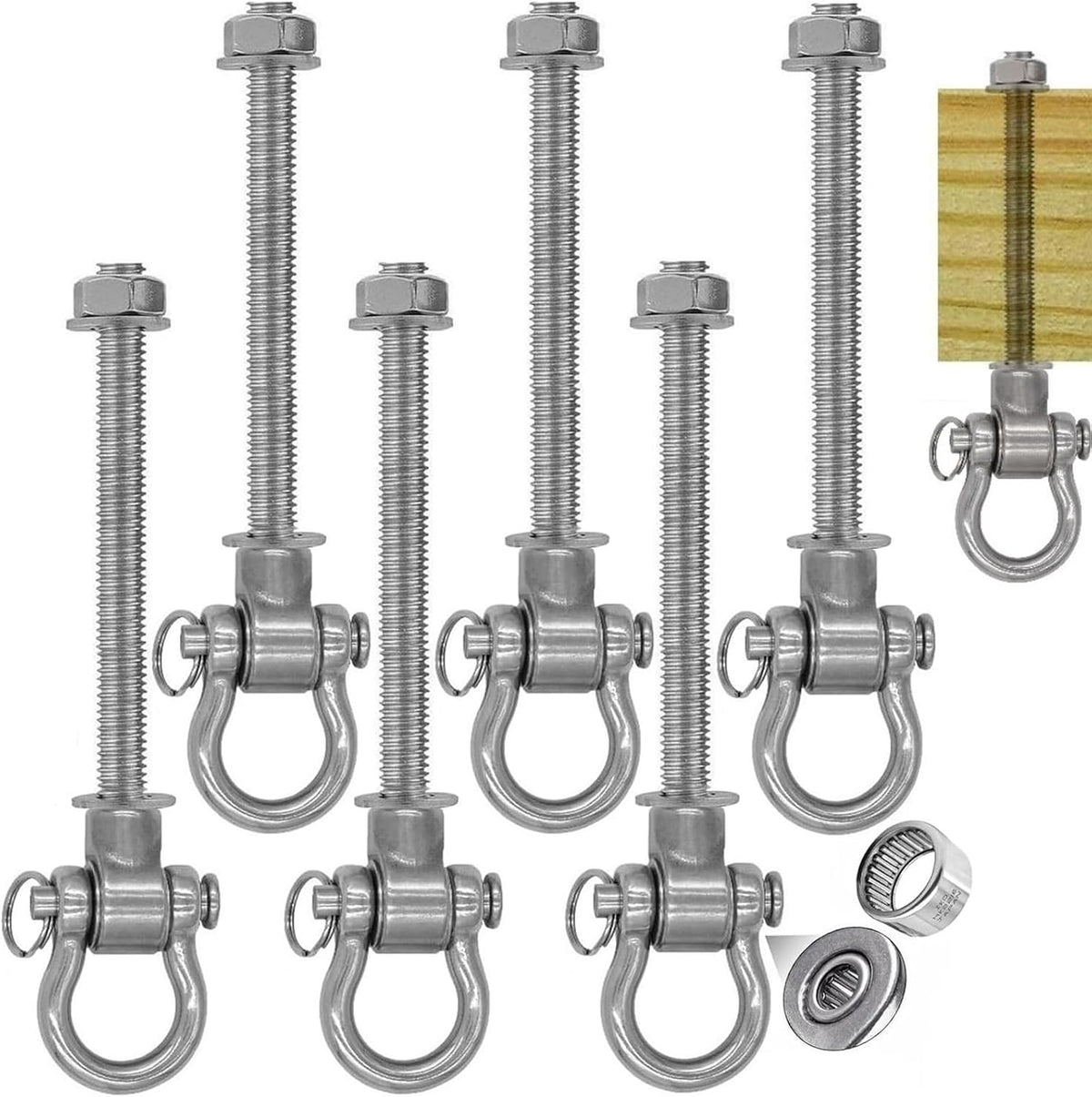Dakzhou 180° Heavy-Duty Silent Swing Hangers (M10) – 1500 lbs