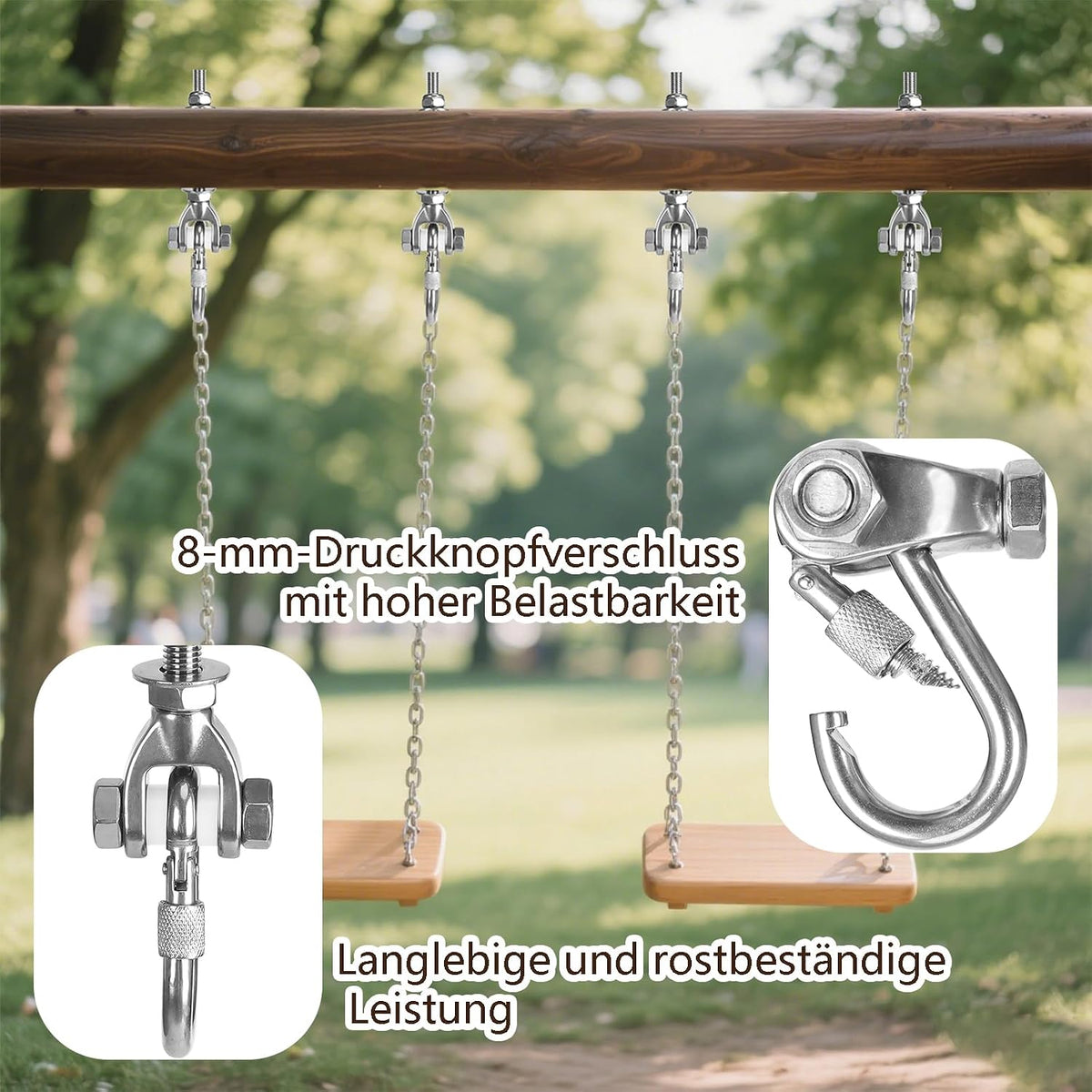 Dakzhou 180° Stainless Steel Swing Hooks & Carabiners