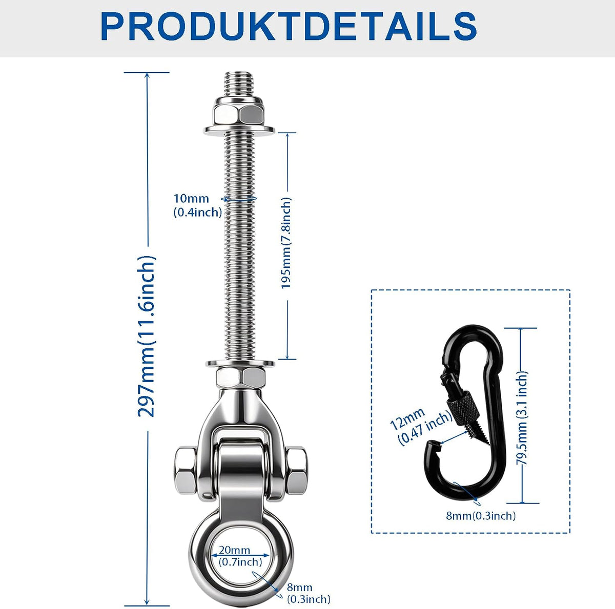 Dakzhou 1500 lbs Heavy-Duty Swing Hangers with Bearings for Wooden & Steel Beams