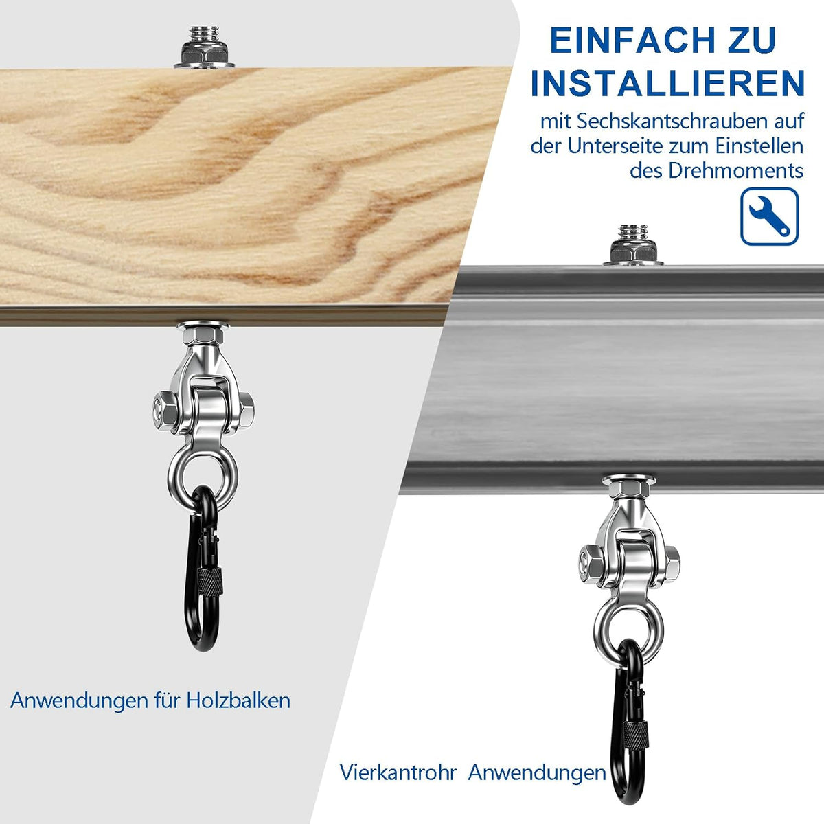 Dakzhou 1500 lbs Heavy-Duty Swing Hangers with Bearings for Wooden & Steel Beams