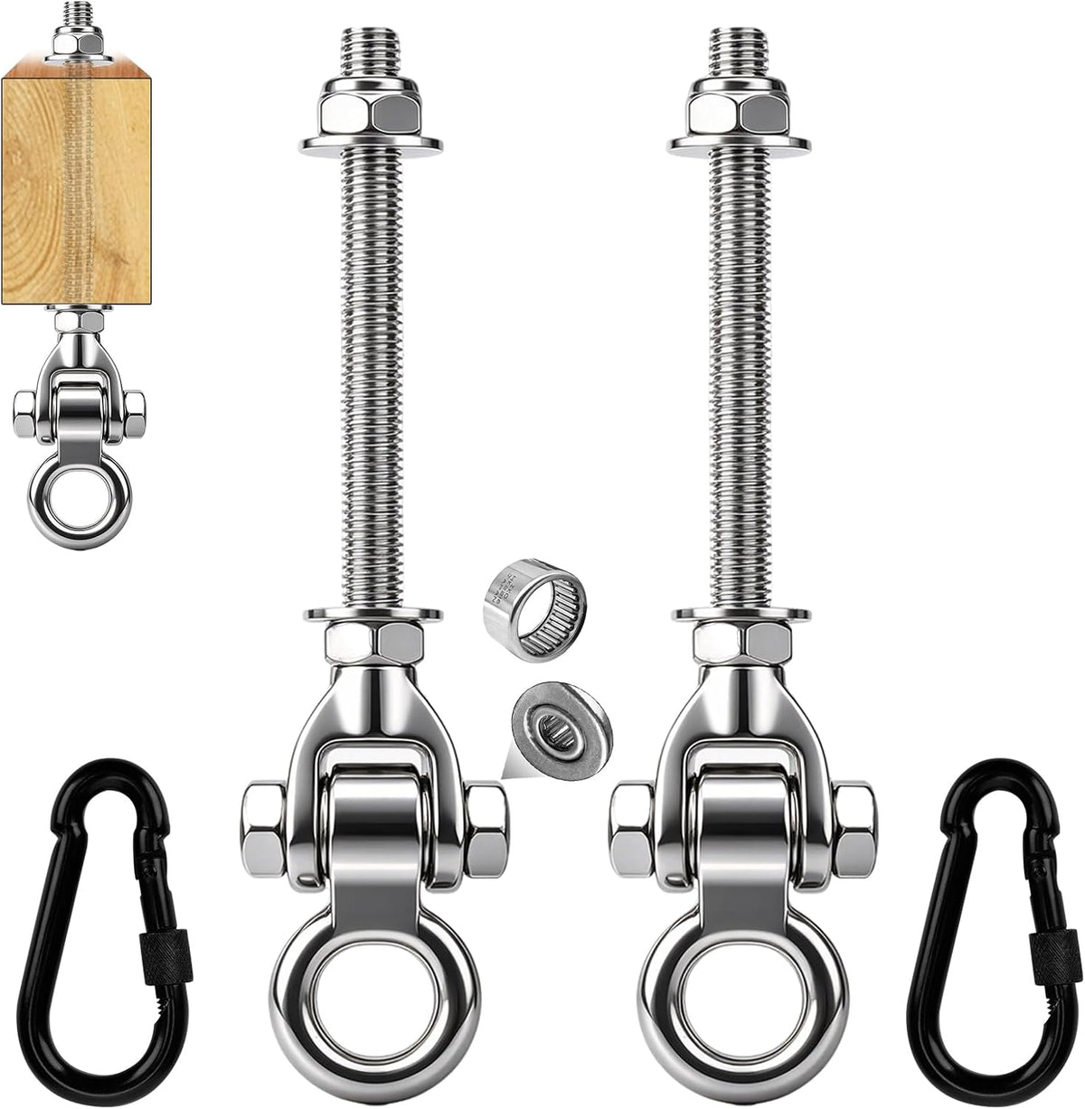 Dakzhou 1500 lbs Heavy-Duty Swing Hangers with Bearings for Wooden & Steel Beams