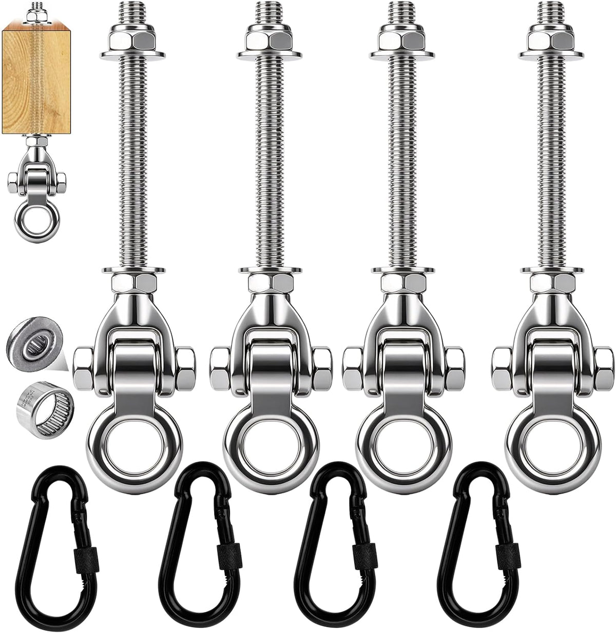 Dakzhou 1500 lbs Heavy-Duty Swing Hangers with Bearings for Wooden & Steel Beams