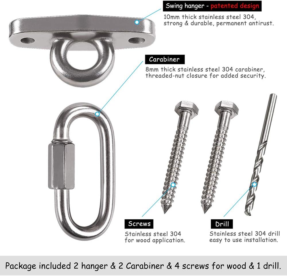 Dakzhou Heavy-Duty Swing Hanger - 2000 lbs Capacity Stainless Steel Mount for Wood & Concrete
