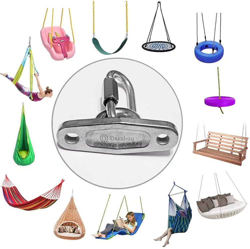 Dakzhou Heavy-Duty Swing Hanger - 2000 lbs Capacity Stainless Steel Mount for Wood & Concrete