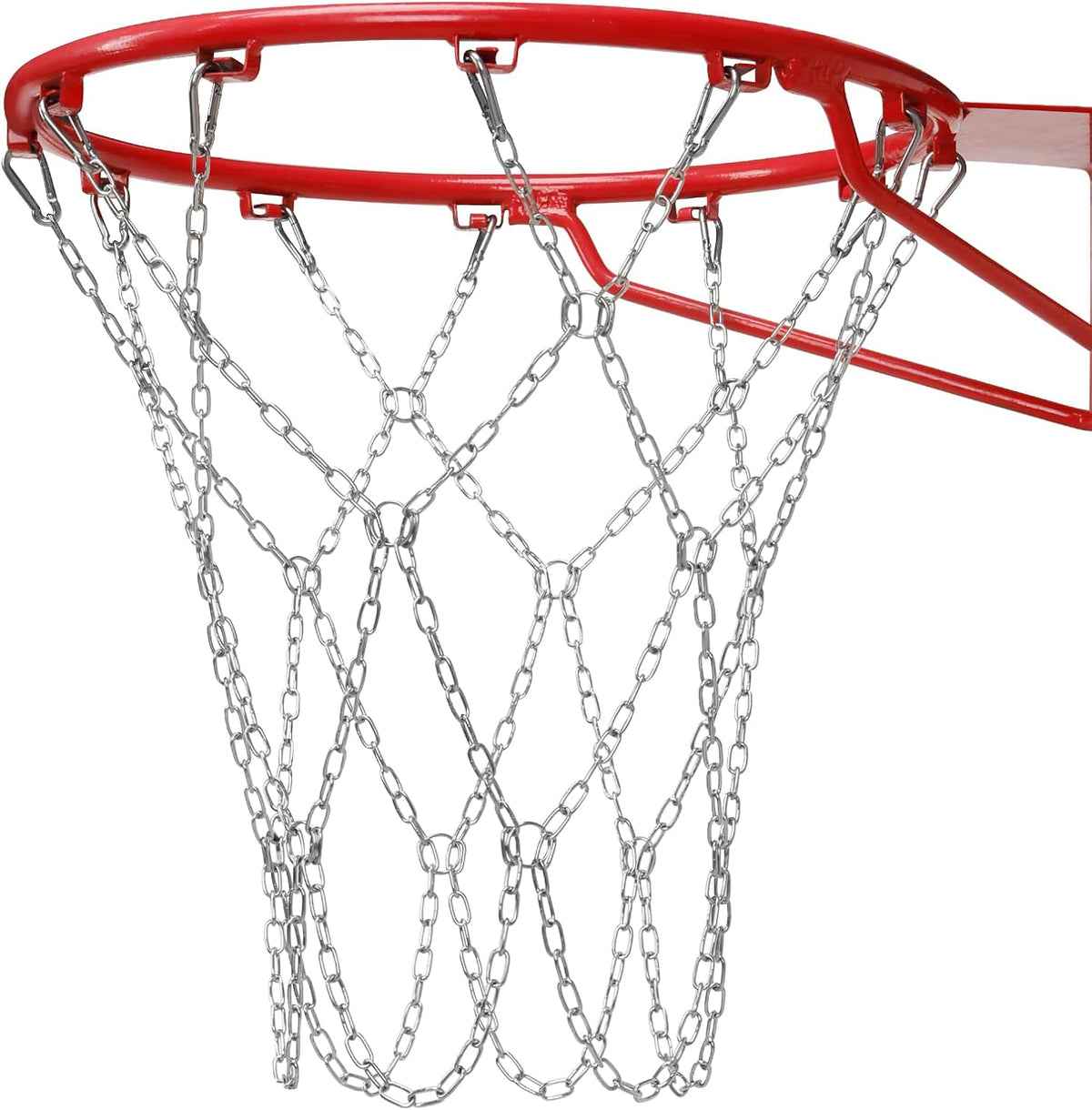 Dakzhou Heavy-Duty Metal Chain Basketball Net – Rust-Proof Braided Steel, 12 Loops, Quick & Easy Installation