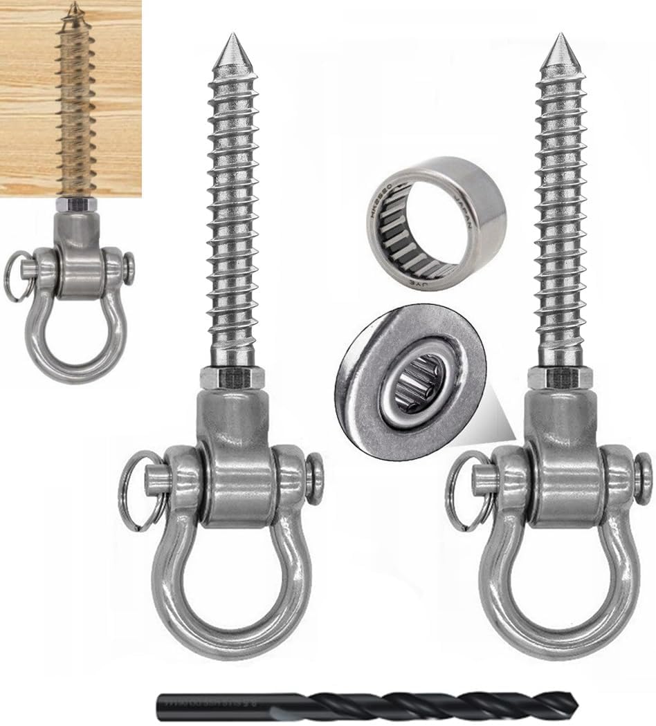 Dakzhou 180° Heavy-Duty Silent Swing Hangers – 1500 lbs (Set of 2)