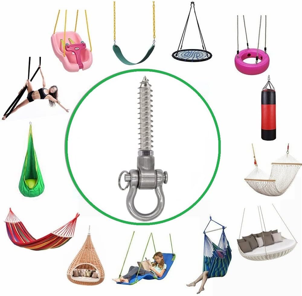 Dakzhou 180° Heavy-Duty Silent Swing Hangers – 1500 lbs (Set of 2)