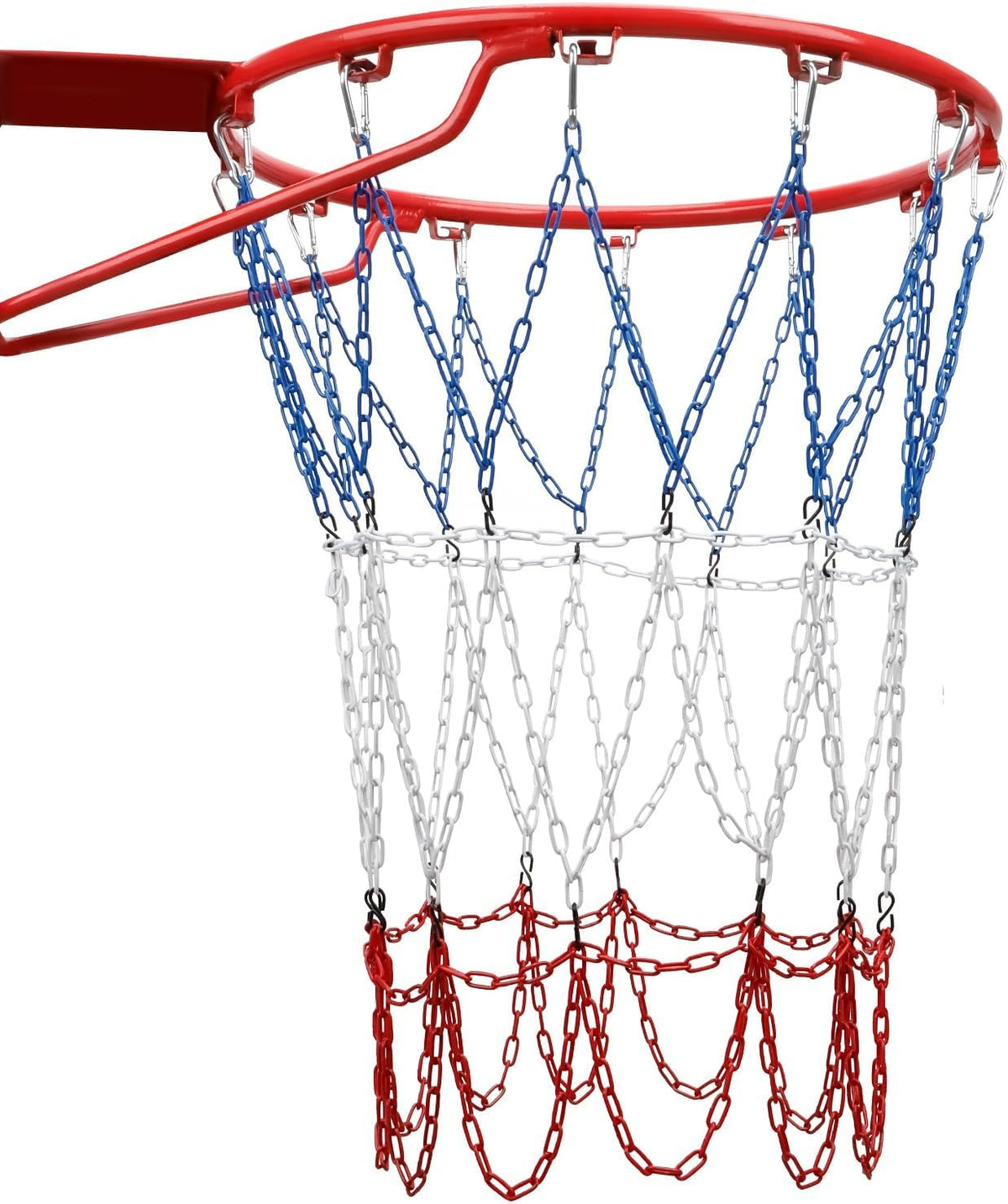 Dakzhou Heavy-Duty Metal Chain Basketball Net – Rust-Proof Braided Steel, 12 Loops, Quick & Easy Installation