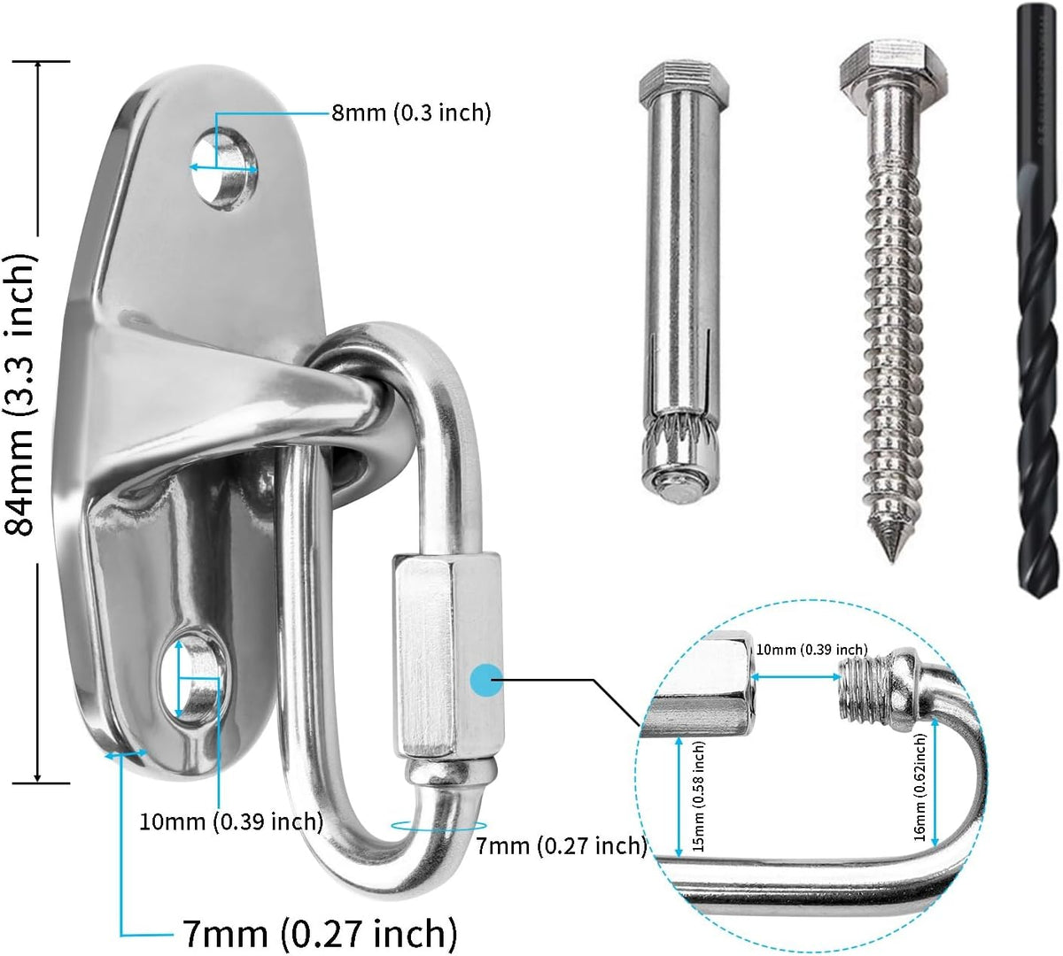 Dakzhou Heavy-Duty Swing Hanger - 2000 lbs Capacity Stainless Steel Mount for Wood & Concrete