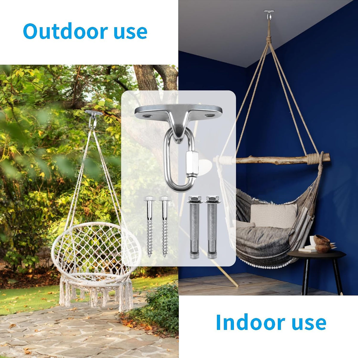 Dakzhou Heavy-Duty Swing Hanger - 2000 lbs Capacity Stainless Steel Mount for Wood & Concrete