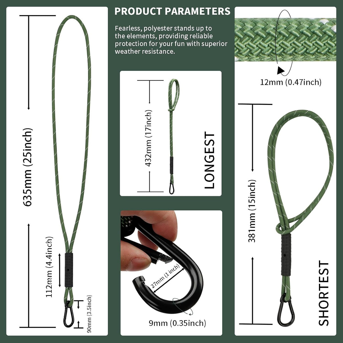 Dakzhou Heavy-Duty Tree Swing Rope and Hammock Hanging Straps 2 Pack