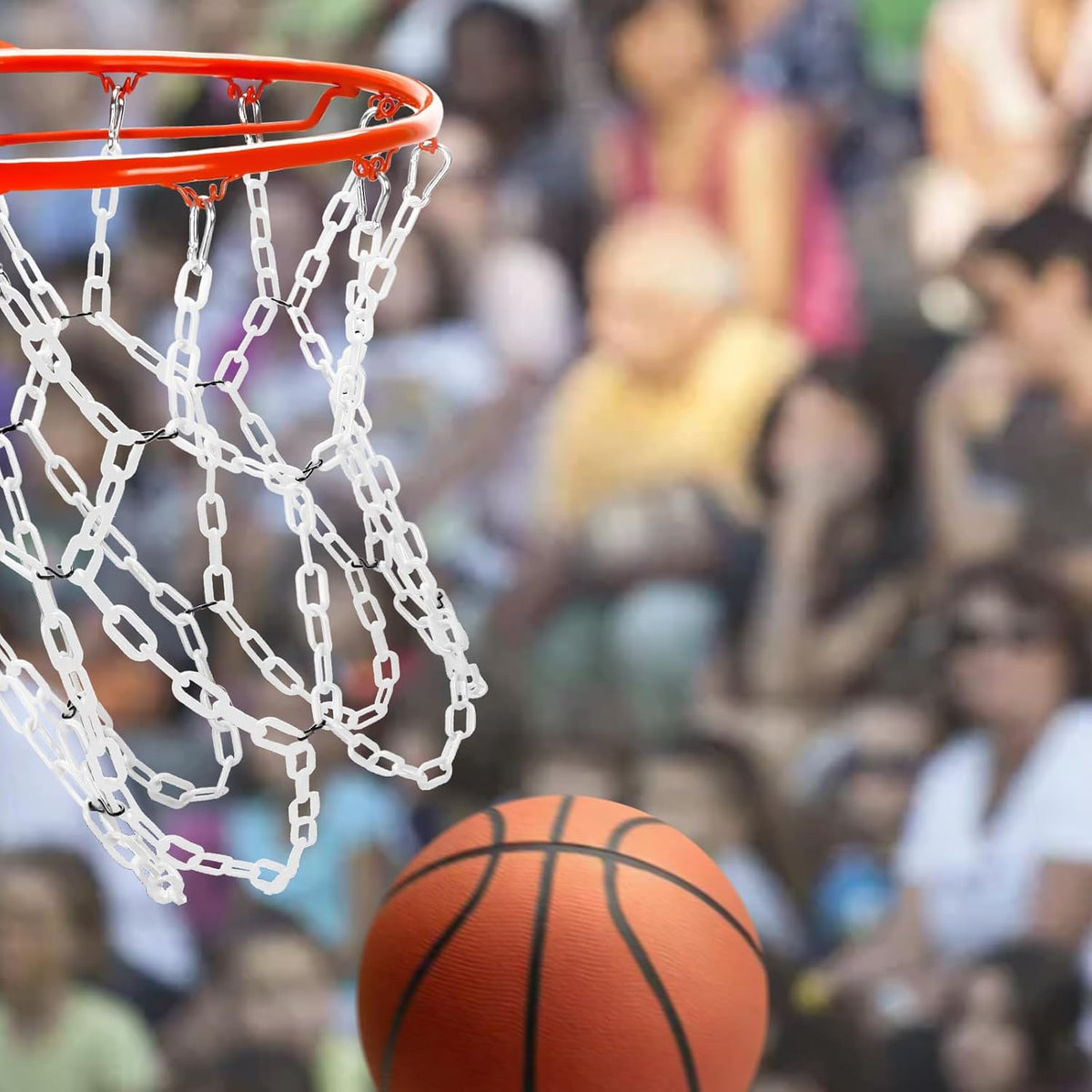 Dakzhou Weatherproof Heavy-Duty Resin Basketball Net – Anti-Rust (Standard 12-Loop)
