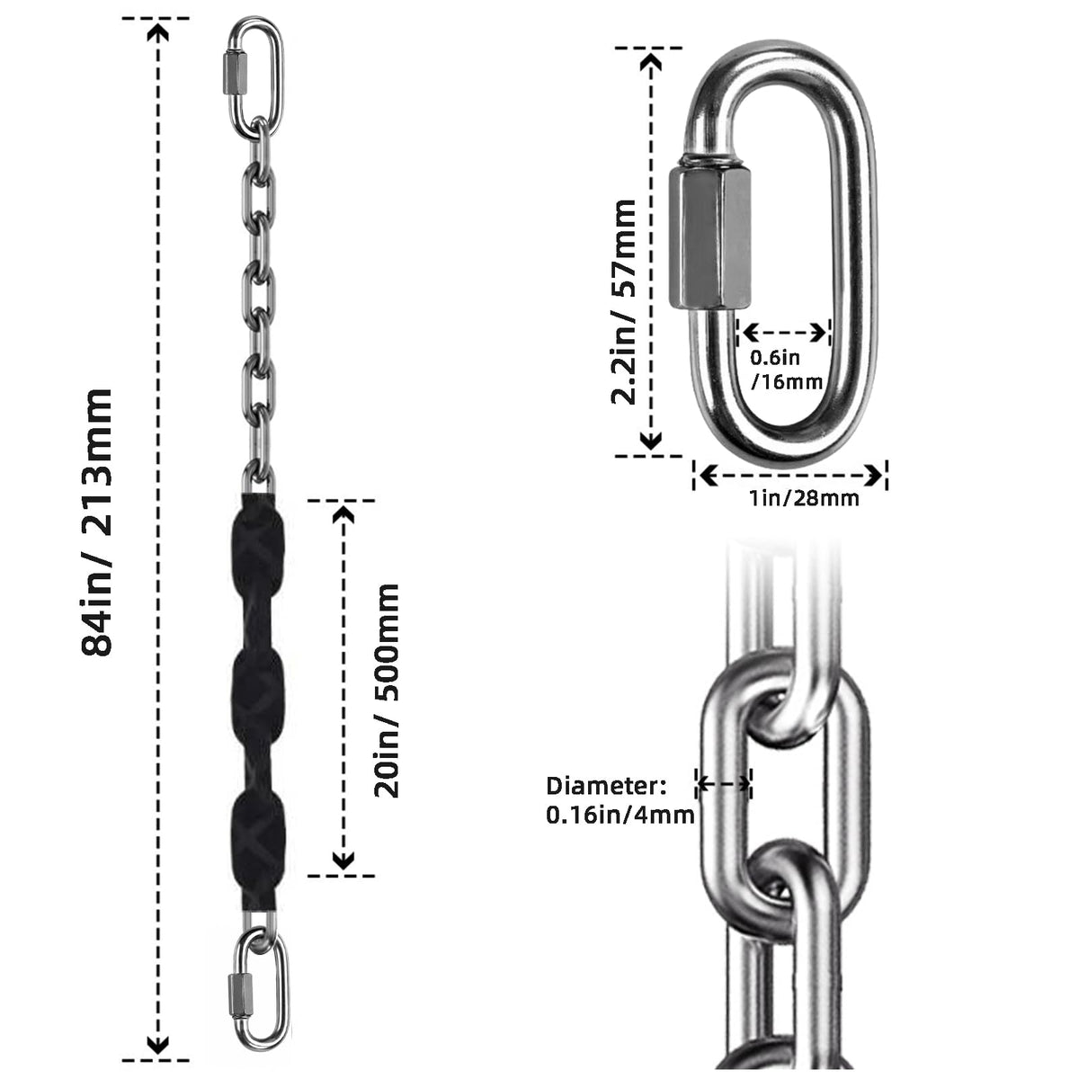 Dakzhou Swing Chains Heavy Duty