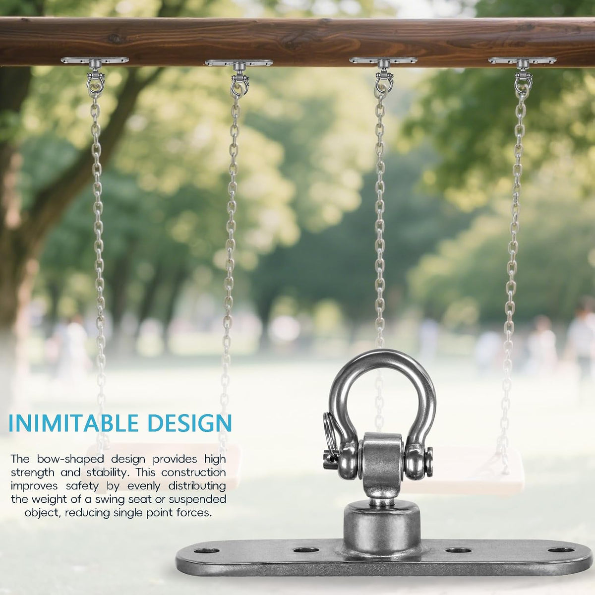 Dakzhou 4-Hole Heavy Duty Swing Hanger - 180° & 360° Smooth Swivel Mount with Bearings