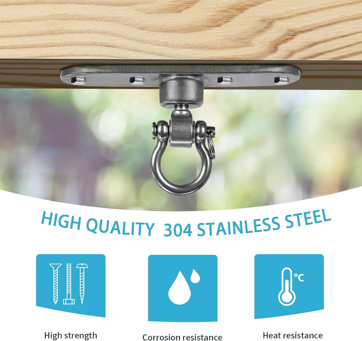 Dakzhou 4-Hole Heavy Duty Swing Hanger - 180° & 360° Smooth Swivel Mount with Bearings