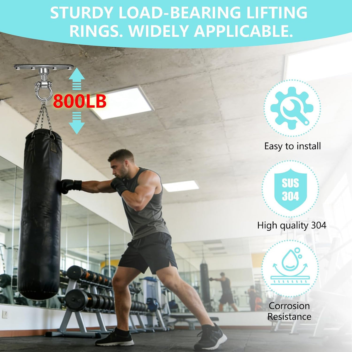 Dakzhou 4-Hole Heavy Duty Swing Hanger - 180° & 360° Smooth Swivel Mount with Bearings