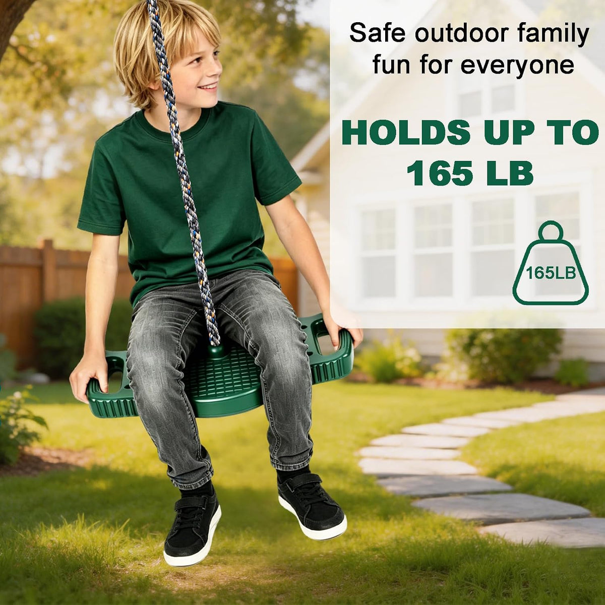 Dakzhou 4-in-1 Standing Disc Swing Seat with Climbing Platforms | Outdoor Backyard Tree & Playground Accessories