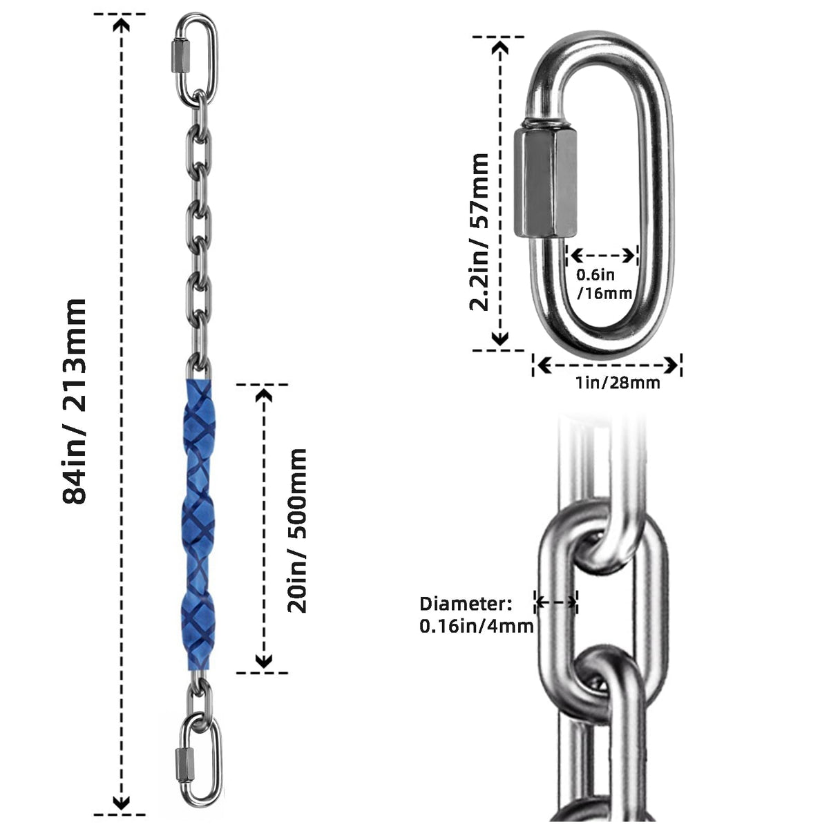 Dakzhou Swing Chains Heavy Duty