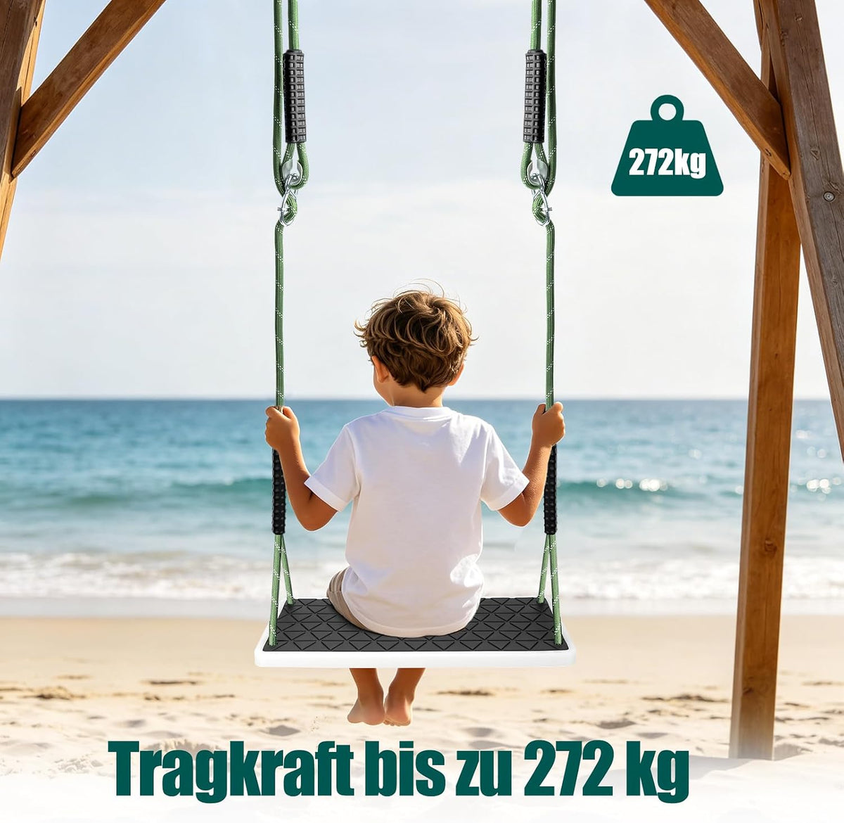 Dakzhou Swing Seat for Kids - Heavy-Duty Tree Swing with Adjustable Ropes & Non-Slip Straps