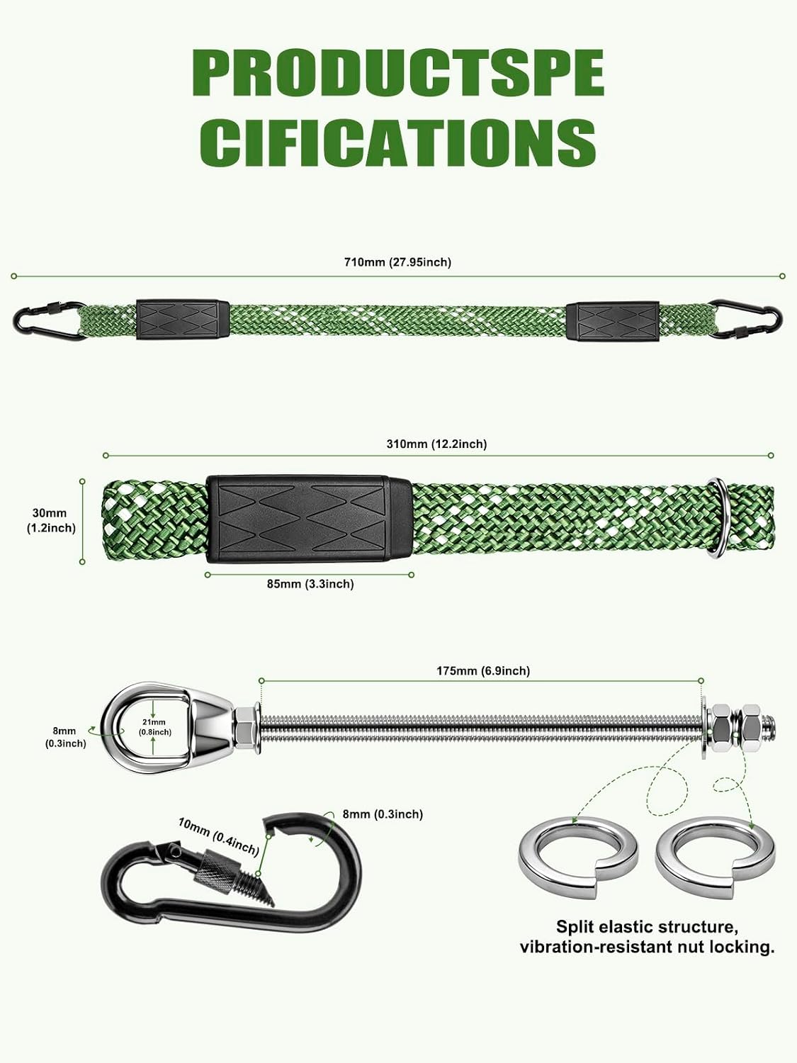 Dakzhou Heavy-Duty Punching Bag Hanger & Strap Set - 180° + 360° Swivel Ceiling & Wall Mount Hook