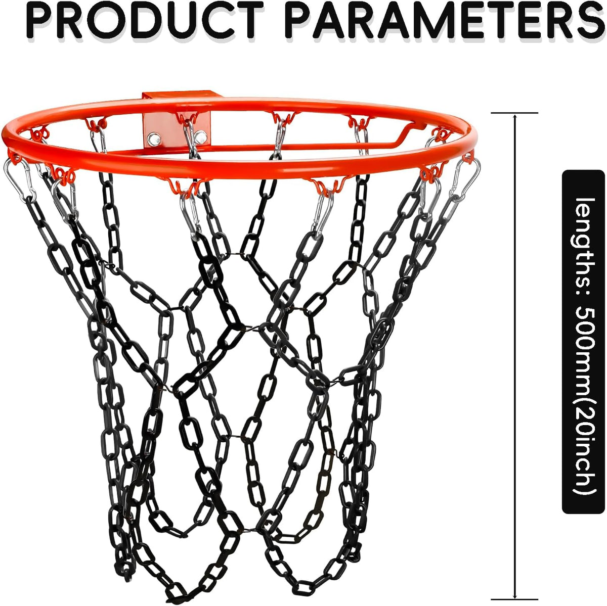 Dakzhou Weatherproof Heavy-Duty Resin Basketball Net – Anti-Rust (Standard 12-Loop)