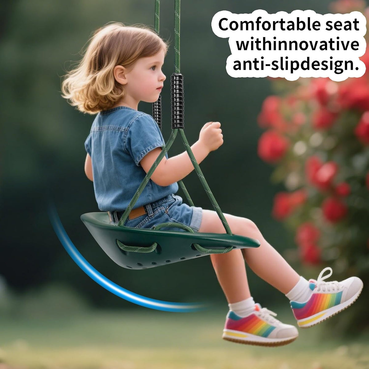 Dakzhou Heavy-Duty Tree Swing Seat for Kids & Adults | Outdoor Height-Adjustable Backyard & Garden Swing (550 lbs)