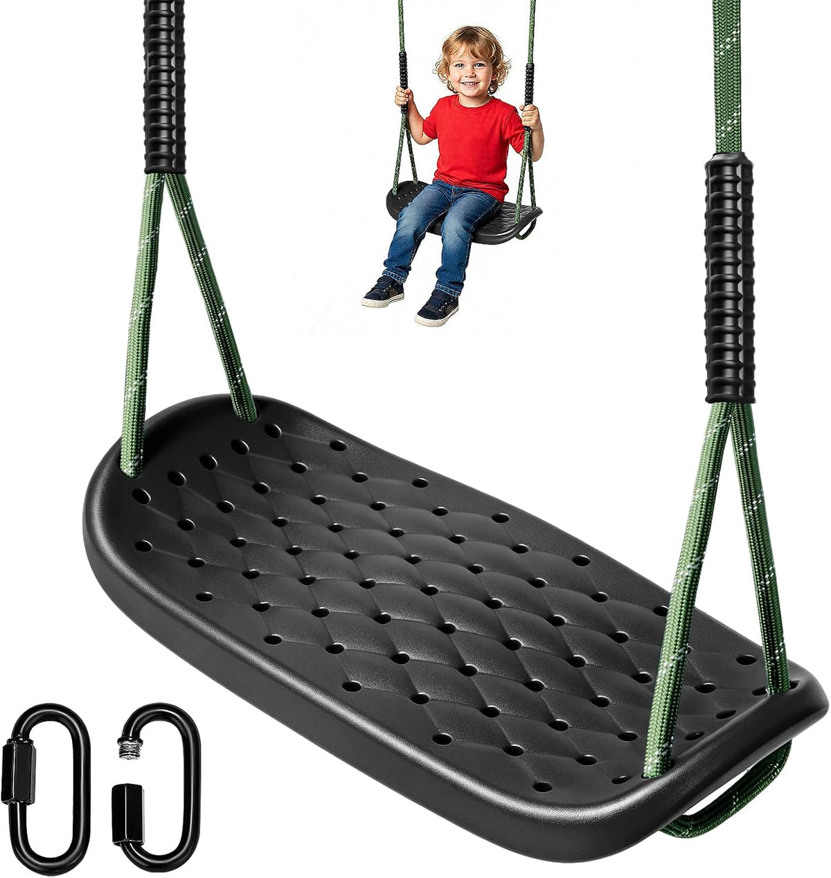 Dakzhou Swing Seat for Kids - Heavy-Duty Tree Swing with Adjustable Ropes & Non-Slip Straps