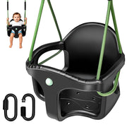 Dakzhou High Back Full Bucket Swing Seat for Toddlers | Heavy-Duty Outdoor Swing Set Accessory with Anti-Pinch Chains