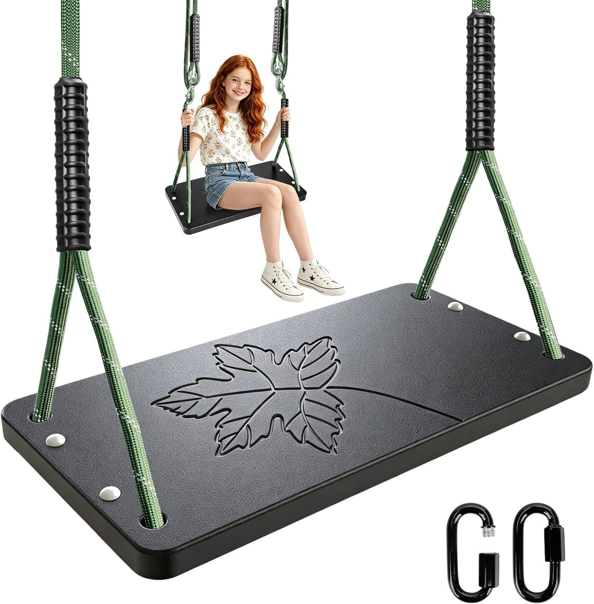 Dakzhou Swing Seat for Kids - Heavy-Duty Tree Swing with Adjustable Ropes & Non-Slip Straps