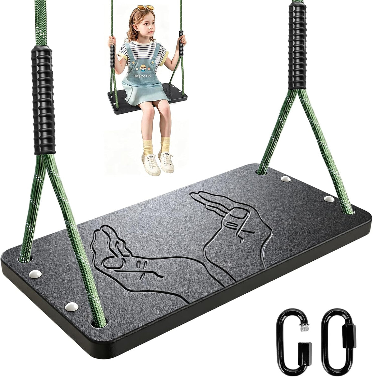 Dakzhou Swing Seat for Kids - Heavy-Duty Tree Swing with Adjustable Ropes & Non-Slip Straps