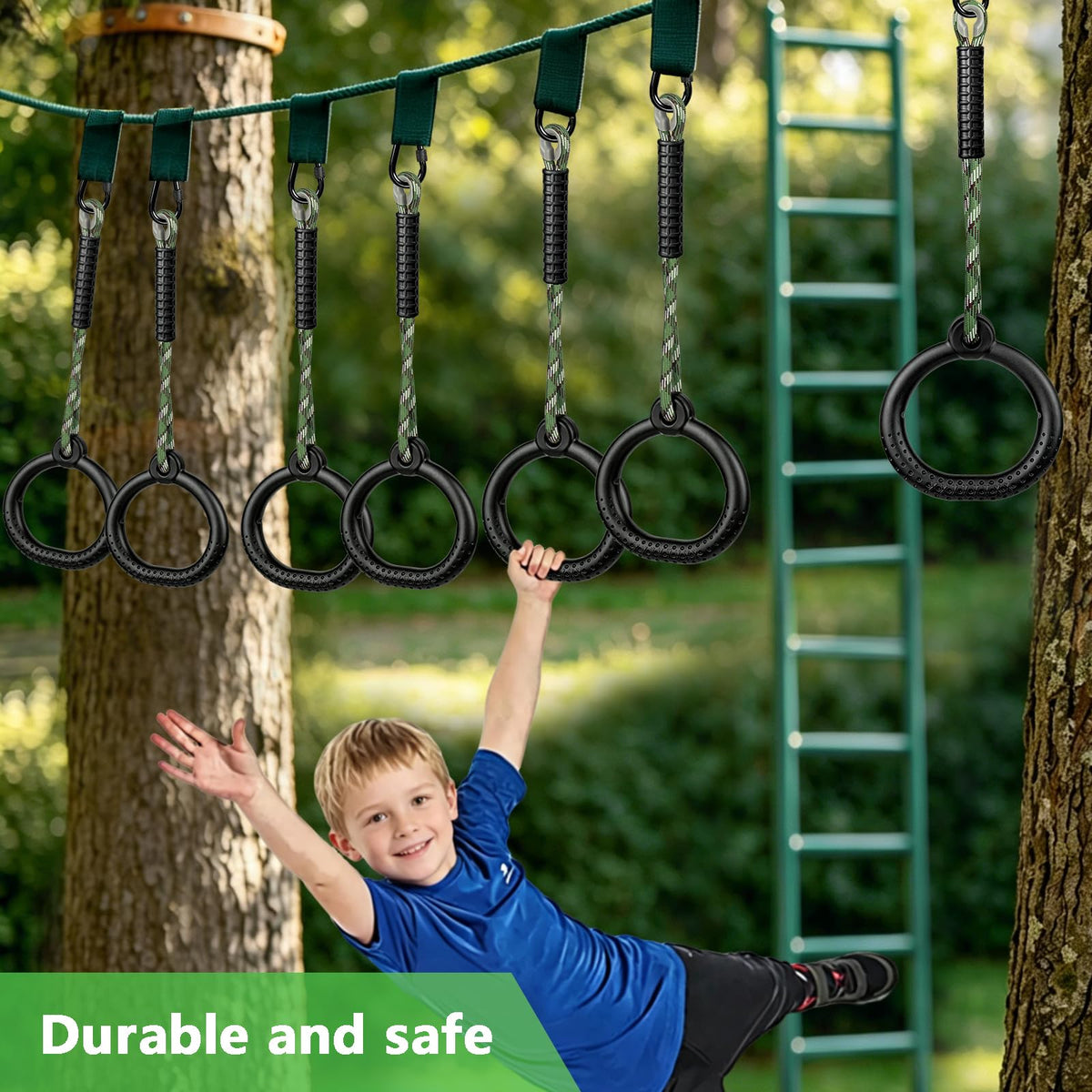 Dakzhou Ninja Gymnastic Rings, Anti-Slip Silicone Grip Monkey Ring