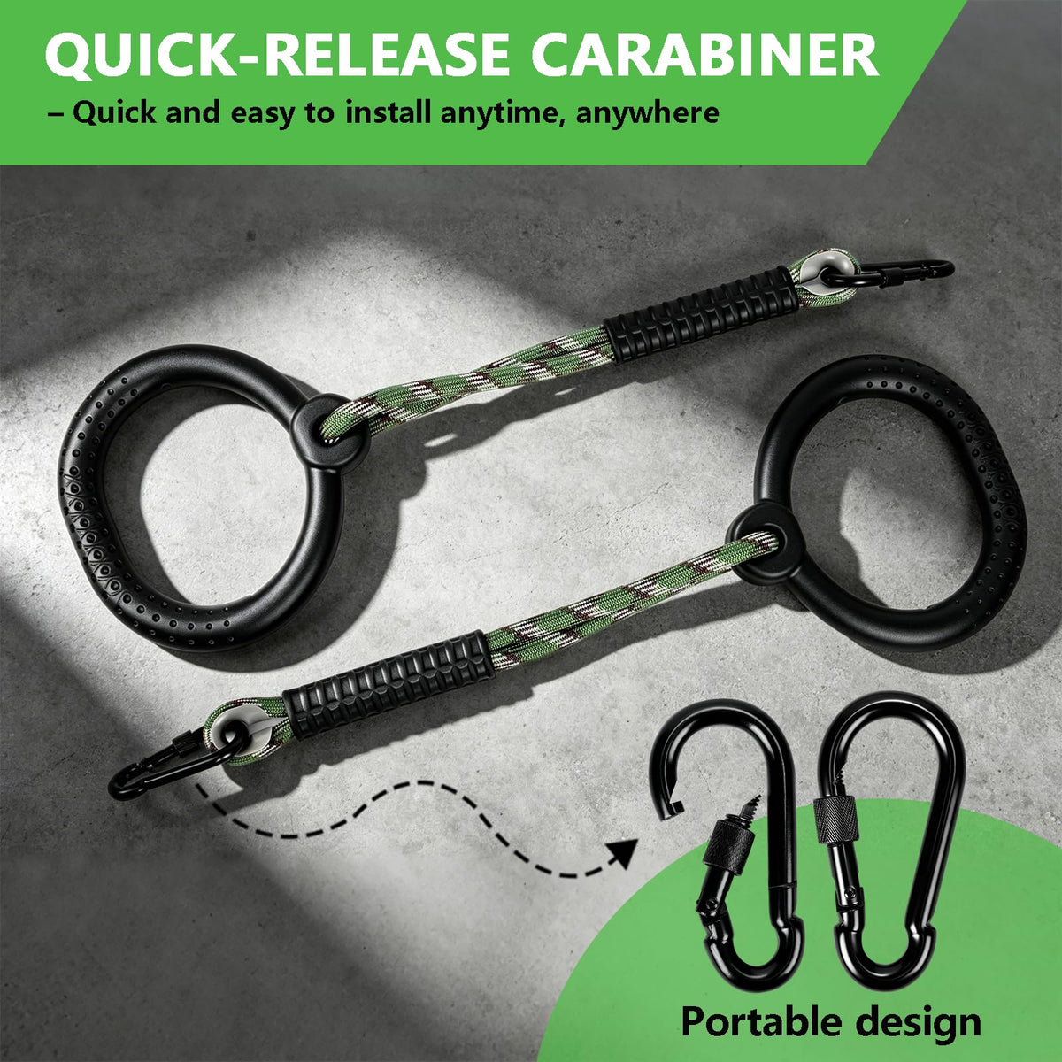 Dakzhou Ninja Gymnastic Rings, Anti-Slip Silicone Grip Monkey Ring