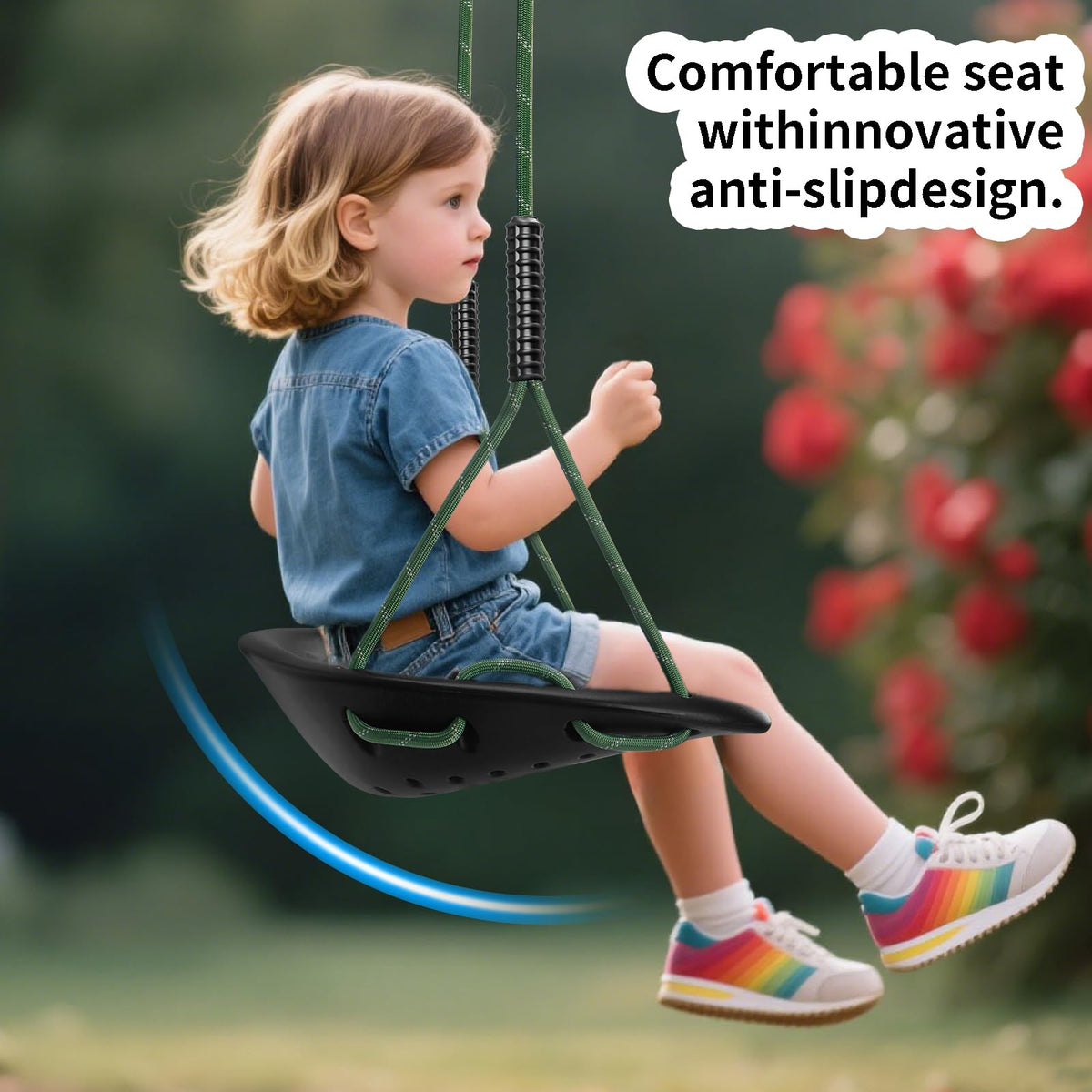 Dakzhou Heavy-Duty Tree Swing Seat for Kids & Adults | Outdoor Height-Adjustable Backyard & Garden Swing (550 lbs)