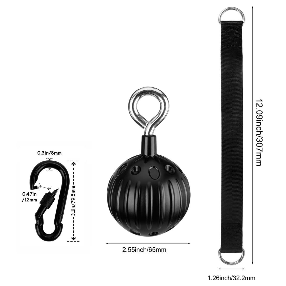 Dakzhou 12inch Hand Strength Training Ball for Pull-up Bars, Kettlebells, and Barbells