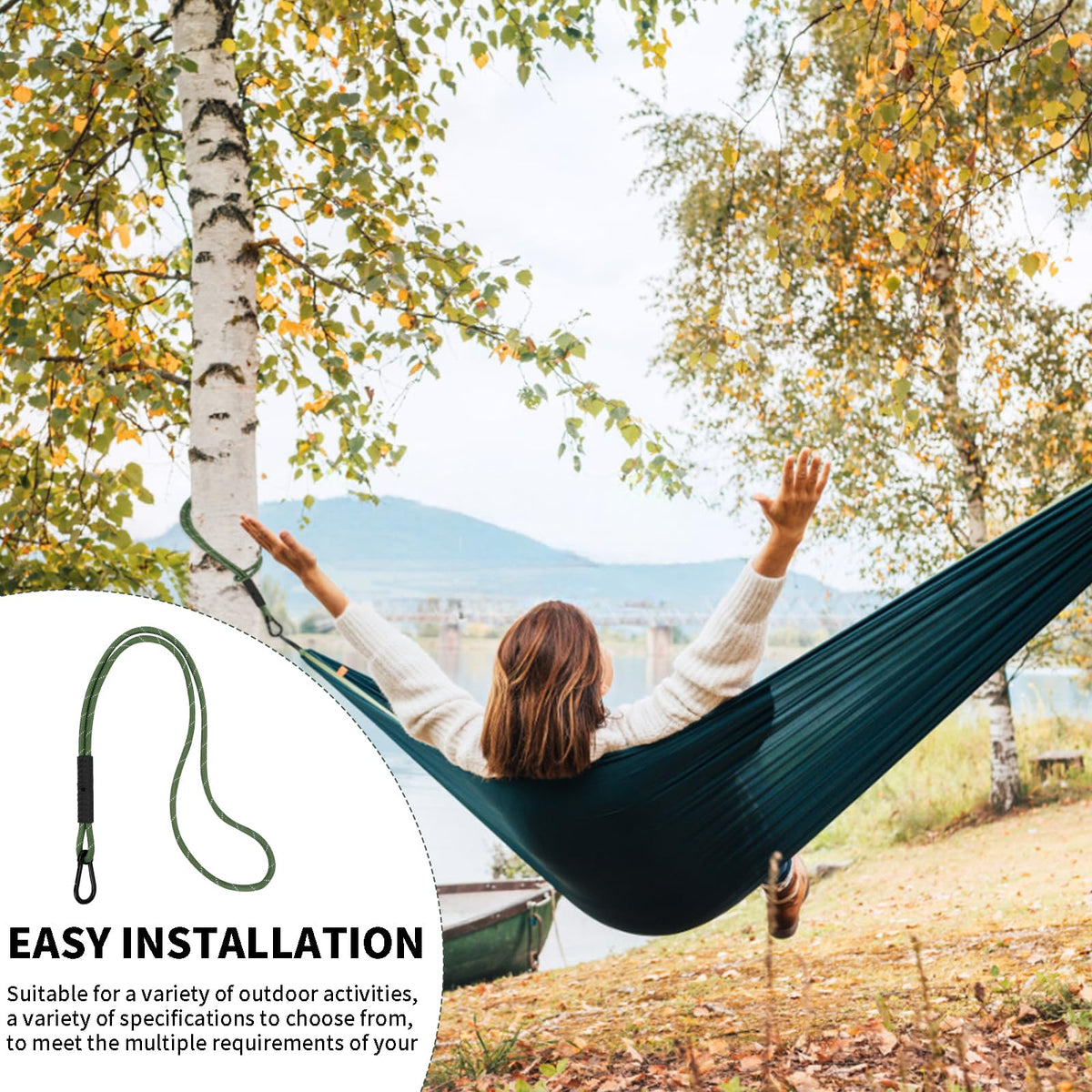 Dakzhou Heavy-Duty Tree Swing Rope and Hammock Hanging Straps 2 Pack