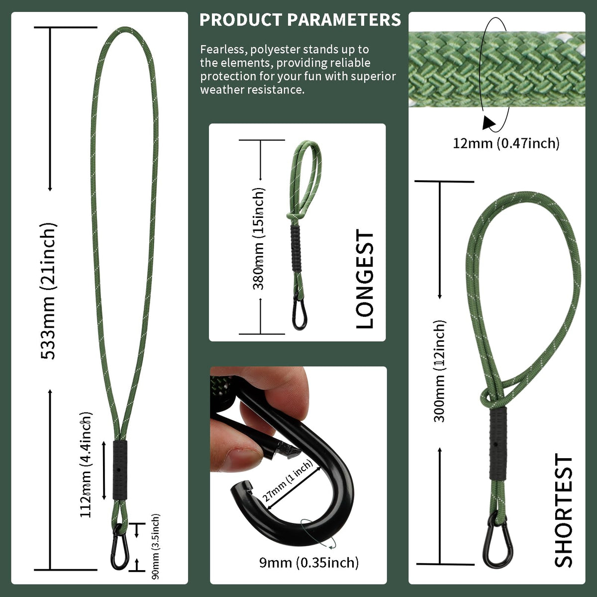 Dakzhou Heavy-Duty Tree Swing Rope and Hammock Hanging Straps 2 Pack