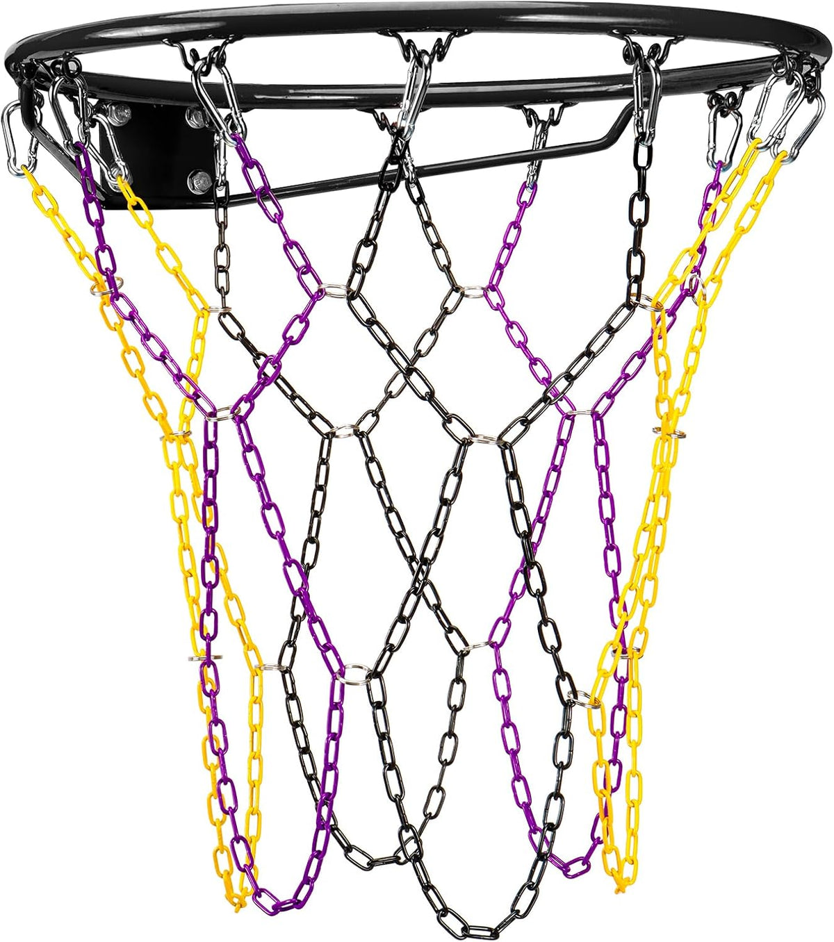 Dakzhou Heavy-Duty Metal Chain Basketball Net – Rust-Proof Braided Steel, 12 Loops, Quick & Easy Installation