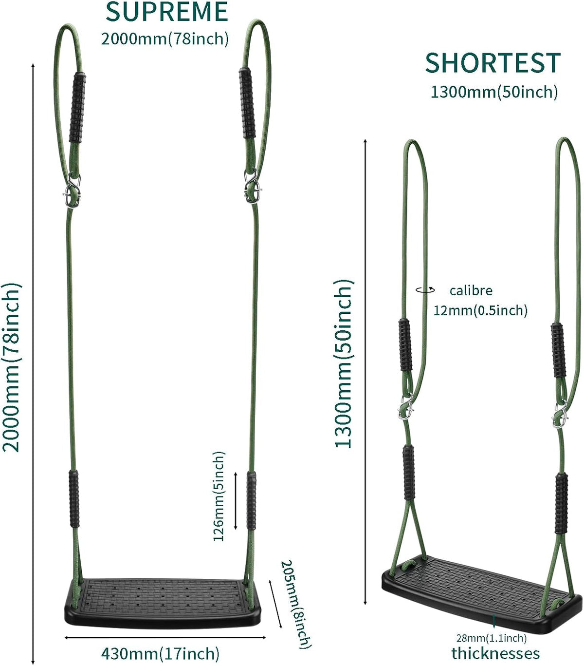 Dakzhou Swing Seat for Kids - Heavy-Duty Tree Swing with Adjustable Ropes & Non-Slip Straps