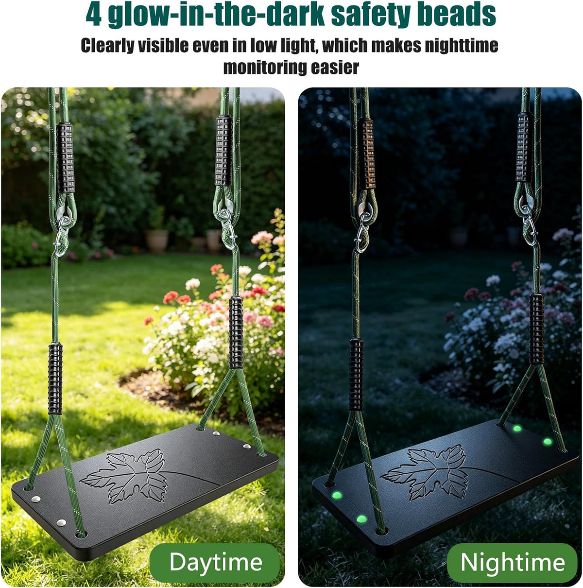 Dakzhou Swing Seat for Kids - Heavy-Duty Tree Swing with Adjustable Ropes & Non-Slip Straps