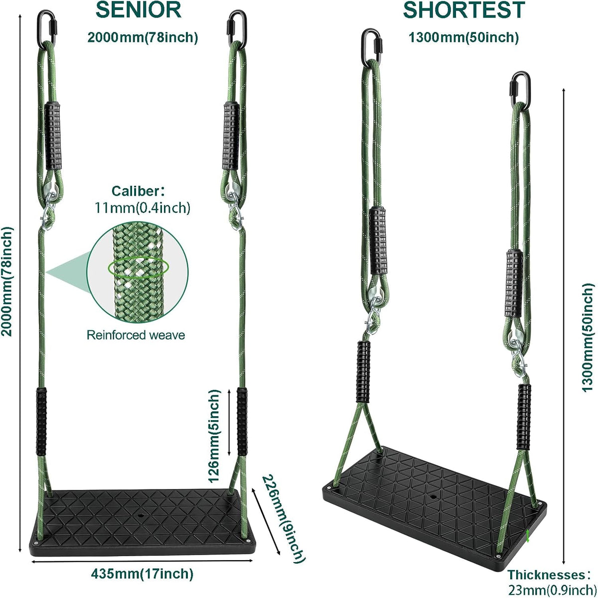Dakzhou Swing Seat for Kids - Heavy-Duty Tree Swing with Adjustable Ropes & Non-Slip Straps