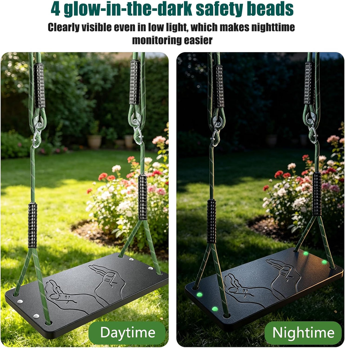 Dakzhou Swing Seat for Kids - Heavy-Duty Tree Swing with Adjustable Ropes & Non-Slip Straps